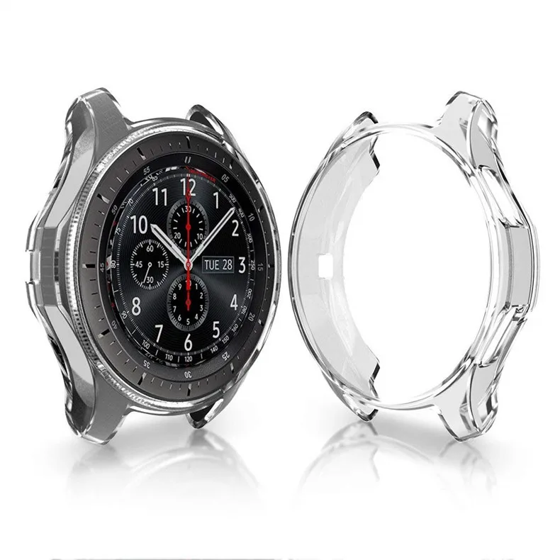 Gear S3 frontier для samsung Galaxy Watch, 46 мм, 42 м, ремешок, чехол, reloj, покрытие из мягкого ТПУ, все вокруг, защитный чехол, оболочка, рамка - Цвет: clear