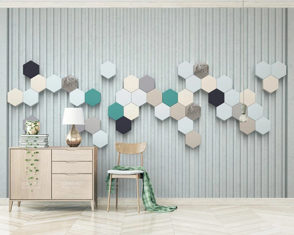 

Mosaic geometric 3d modern wallpaper murals papel de parede for living room TV sofa wall bedroom kitchen wall papers home decor