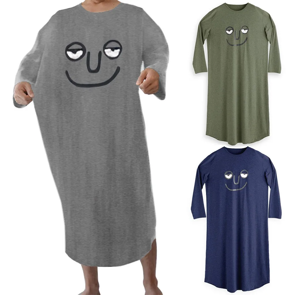 

nightshirt men Home Service sleep top Large Size Conjoined Expression sleep shirt sleepwear sleeping clothes camisa dormir