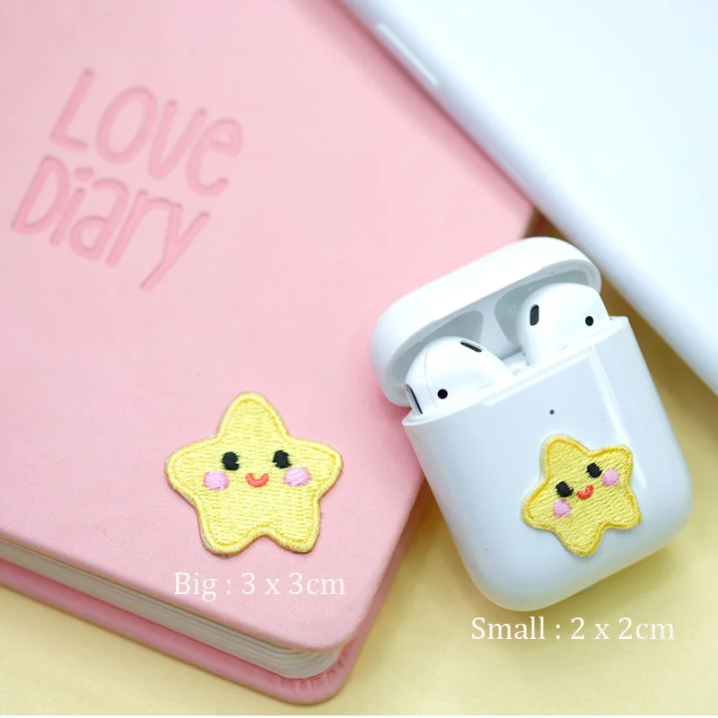 

AHYONNIEX 2PCS IN Mum and Baby Smile Star Patch Iron On Patches for Handbook Clothes Applique Shoes Bags Small DIY Accessories