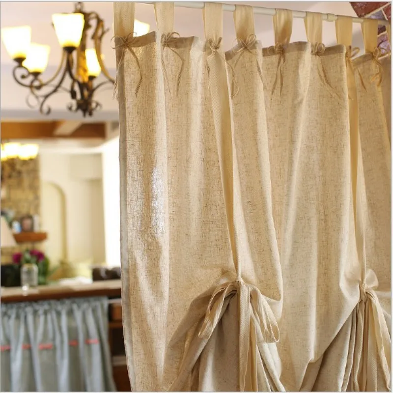 

JUYANG.Pastoral style curtains. Lace-up Roman curtains. Decorative curtains. Cotton and linen material.