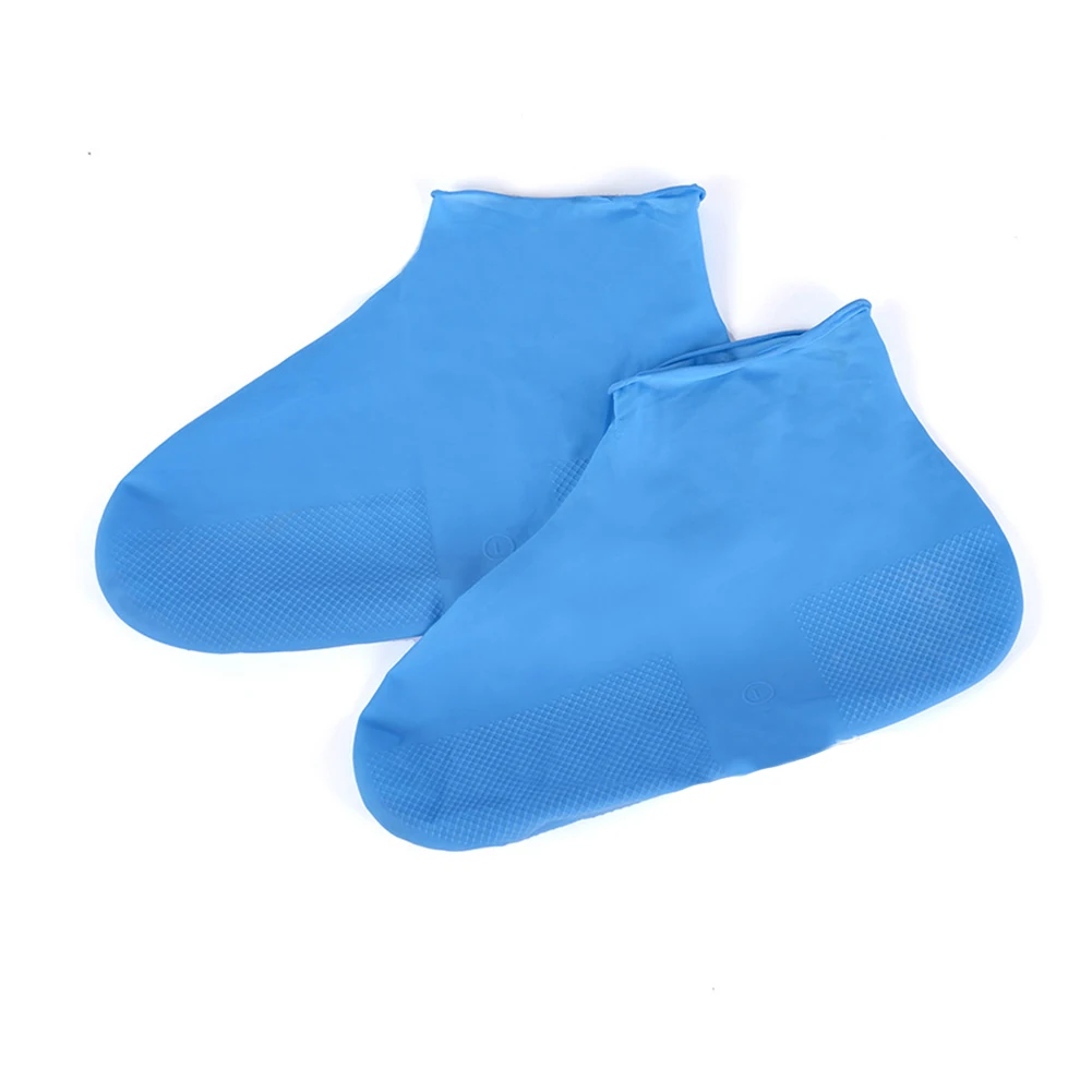 1 пара многоразовых латексных водонепроницаемых резиновых сапог для дождливой обуви, противоскользящие резиновые сапоги для дождливой погоды, Размеры S/M/L, однотонные аксессуары для обуви - Цвет: Latex blue
