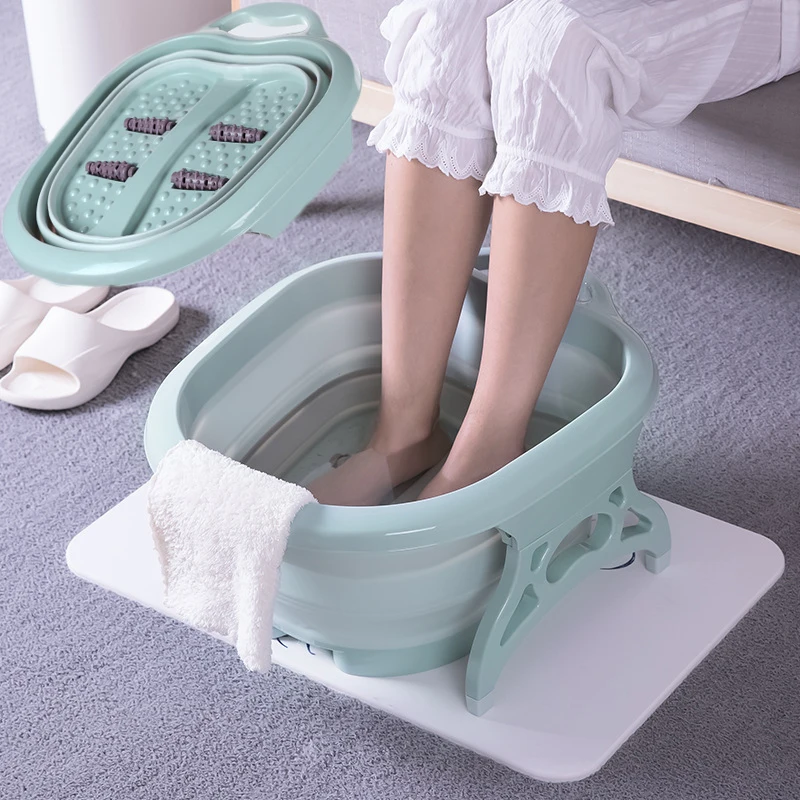 

SAFEBET Creative Footbath Roller Massage Foot Washbasin Folding Foot Bath Tub Travel Portable Bathtubs Bathroom Accessories