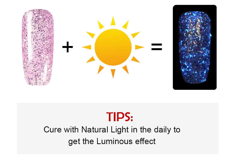 BUKAKI светится в темноте ногти меняя цвет 8 мл, розовый УФ лак для ногтей с блестками Гибридный 3D флуоресцентный гель для дизайна ногтей лак