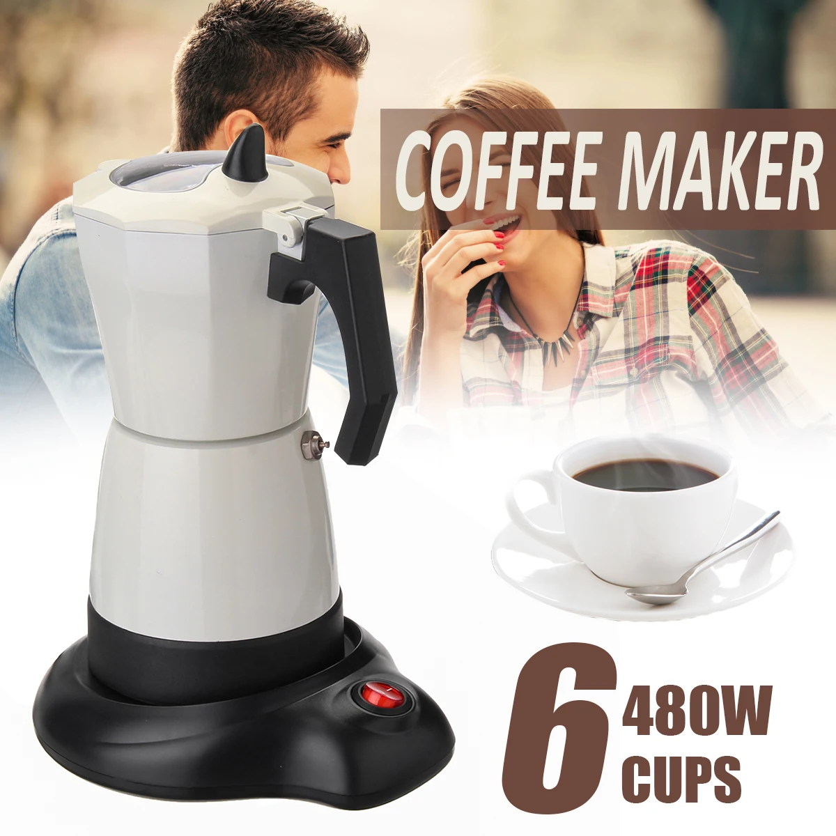 5 Minutes Electric Tea Coffee Maker Pot 6 Cups Espresso Machine Mocha Removable Coffee Tea Pot Kitchen Tool Home Office 5 Minutes Electric Tea Coffee Maker Pot 6 Cups Espresso Machine Mocha Removable Coffee Tea Pot Kitchen Tool Home Office