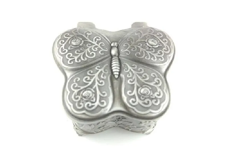 

Antique Vintage Emboss Mini Music Box Metal Butterfly European Embossed Toy Musical Box Hand Crank Musicbox