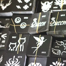 10 шт./компл. Plantillas трафарет животное цветок крест хна тату трафарет для рисования блестящая Татуировка Sjablonen Diy трафарет для аэрографа