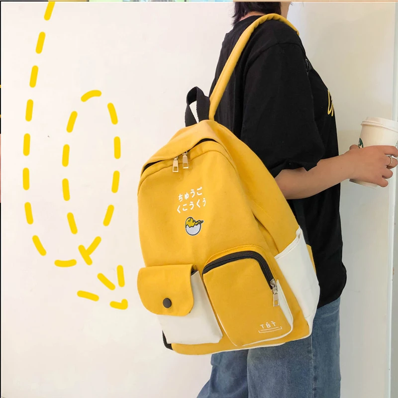 Аниме Gudetama ленивое яйцо холст рюкзак модные школьные рюкзаки Mochila большой емкости рюкзак ранец