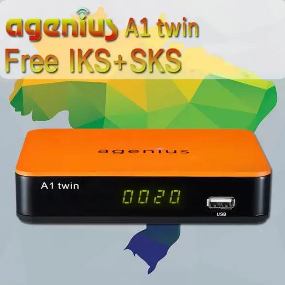 

Agenius A1 Twin Tuner Satellite TV Receiver IKS SKS ACM IPTV CS+1 Piece USB WIFI for Free H.265 for South America Set Top Box