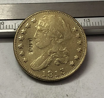 

1813 US Capped Bust $5 Gold Plated dollar Exact Copy