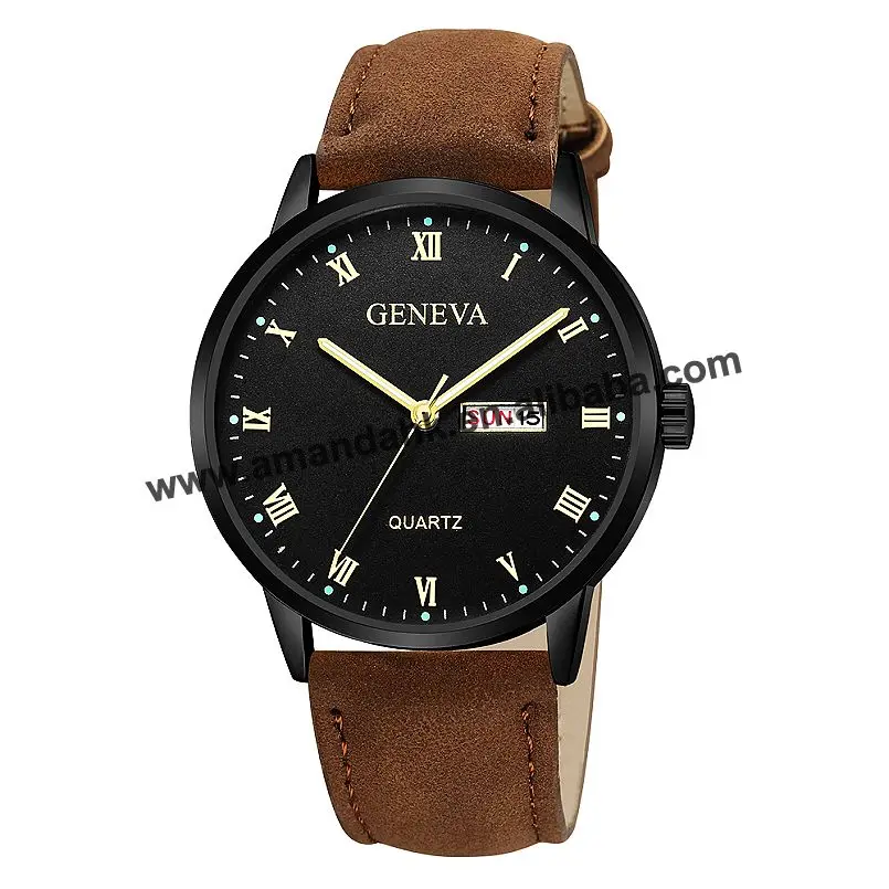 

Fashion Alloy Women Calendar Watches Round Analog Quartz Dress Men Wrist Watch Casual Men Women Geneva Roman Number Watches 674