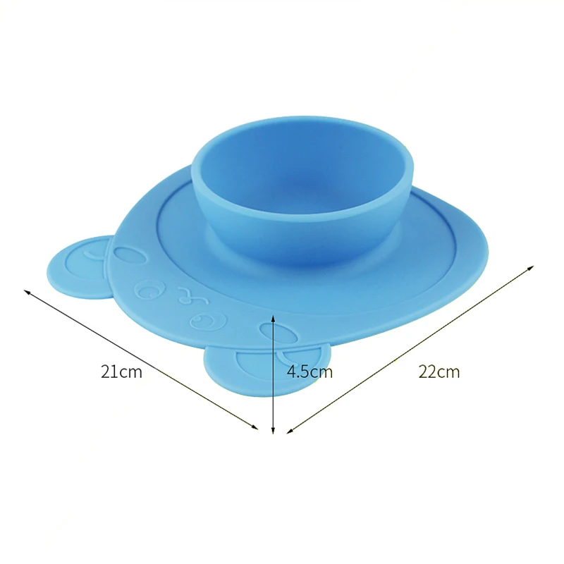 Baby Plate Food-grade Silicone Children Training Feeding Bowl Adsorbable Kid Food Container Tableware Suction Toddler Tray BB5115 (2)