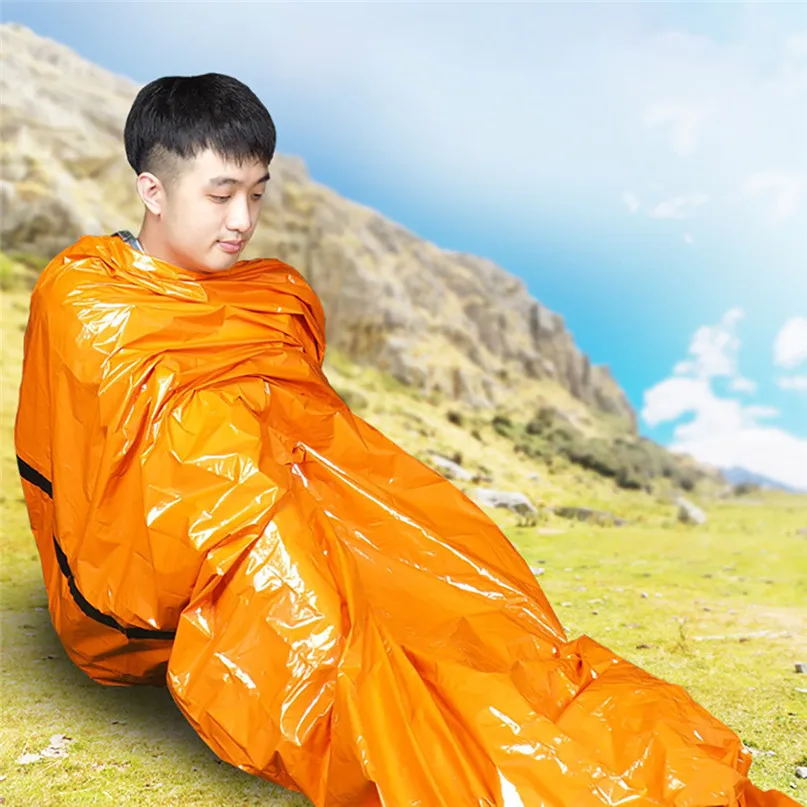 Sleeping Bag Outdoor Emergency Sleeping Bag Warm Waterproof Survival Camping Travel Portable Thermal insulation bag #2d11 (2)