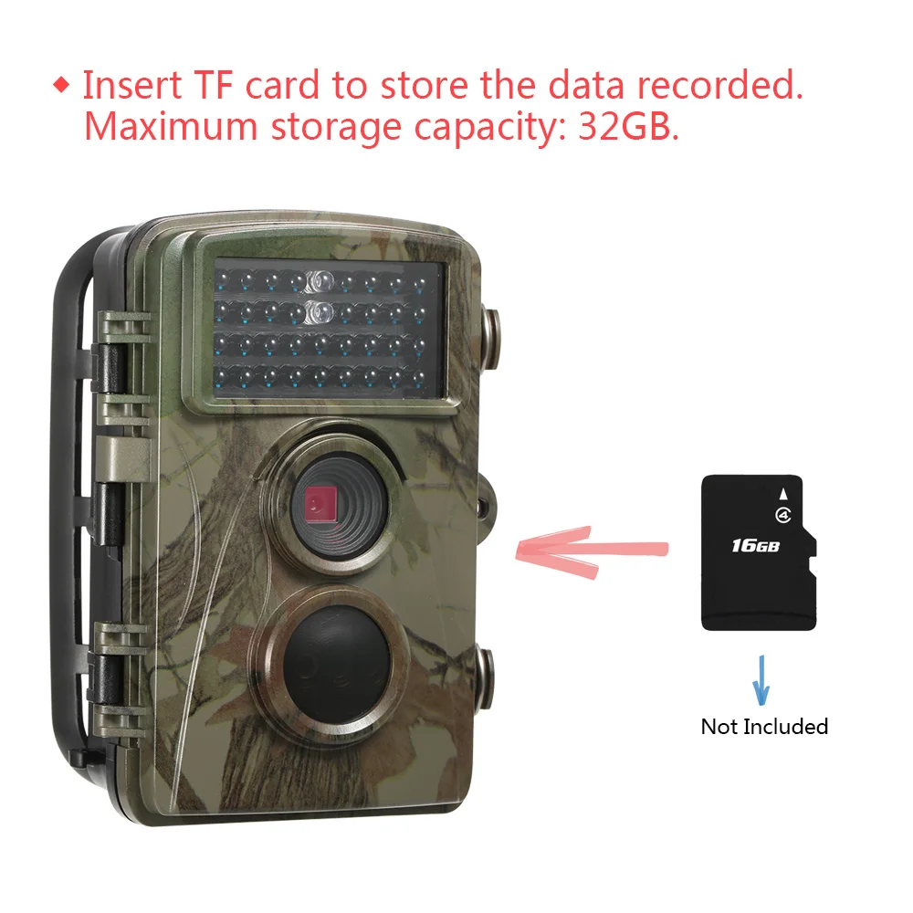 12MP 720P охотничья камера для игры в дикой природе, камера для охоты, цифровая камера видеонаблюдения, 65ft, инфракрасное ночное видение, 0,6 s, время триггера