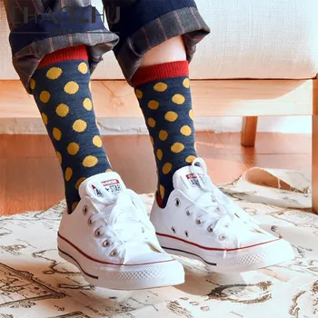 

CHAOZHU old school small dots women girls fashion retro classic thicken winter autumn cotton socks Japanese loose long socks