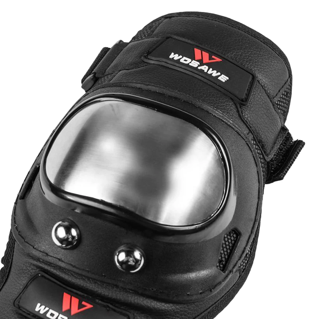2 Pieces Unisex Adults Knee Shin Armor Protector Guard Pads Black for Bike Motorcycle