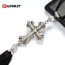 Автомобильный кулон, металлический Алмазный крест, религиозное Автомобильное зеркало заднего вида, украшение, Висячие автомобильные аксессуары для укладки