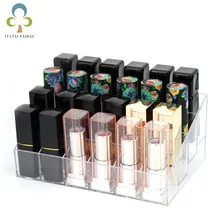 Прозрачный акриловый 24 подставка для помад на витрине подставка косметический Органайзер для макияжа губная помада