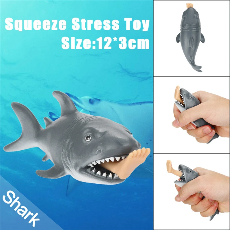 

Hot Sale 12cm Funny Sea Life Toy Shark Squeeze Stress Ball Alternative Humorous Light Hearted Kids Toys For Children Anti-Stress