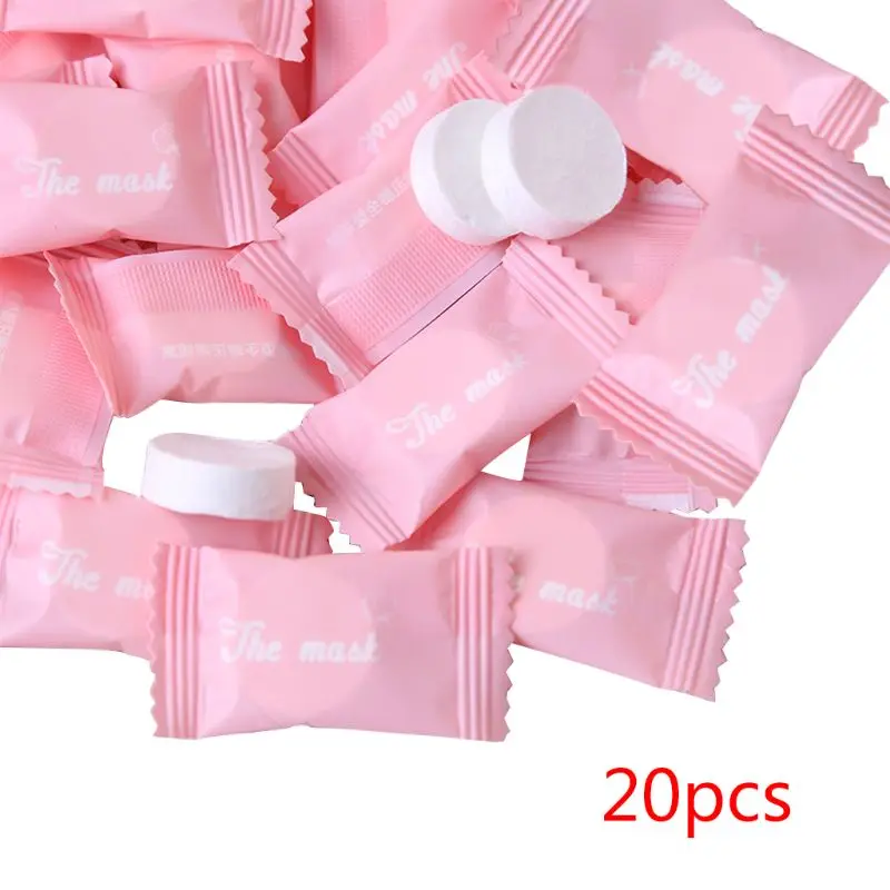 

20Pcs Compressed Facial Mask Paper Disposable Portable DIY Makeup Beauty Wrapped