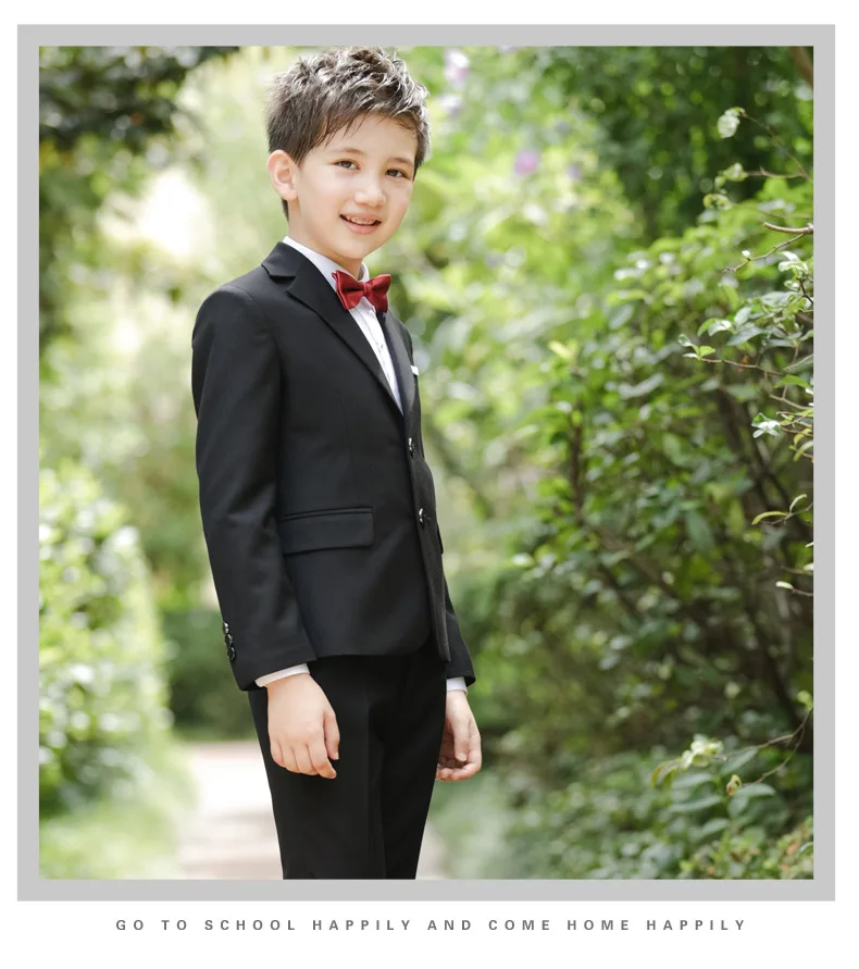 Костюм с блейзером для мальчиков Детский деловой костюм в стиле английских мальчиков с жилетом и блейзером детский комплект одежды из 5 предметов на выпускной Свадебный костюм для мальчиков, H179