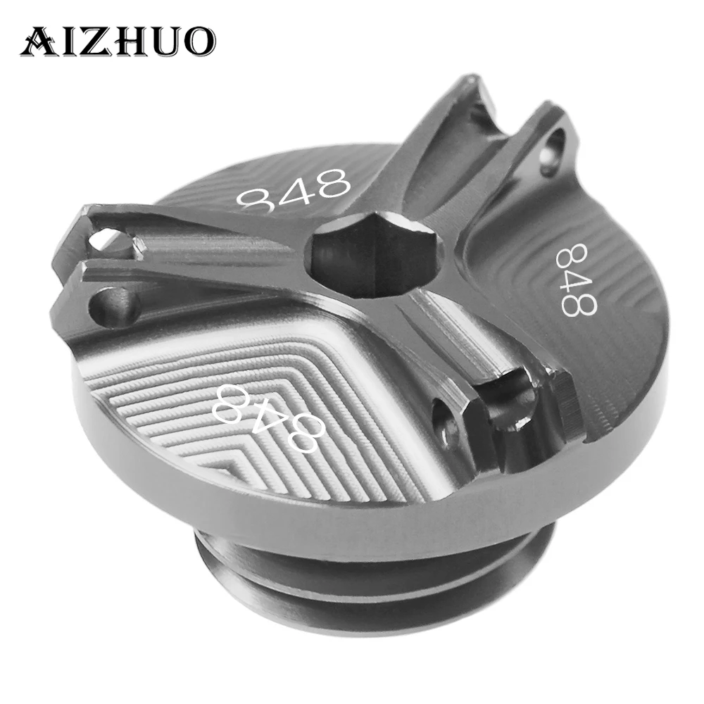 

Motorcycle Engine Oil Drain Plug Sump Nut Cup Oil Filler Cap Plug Cover For Ducati STREETFIGHTER 848 2012-2013 14 15 16 17 18