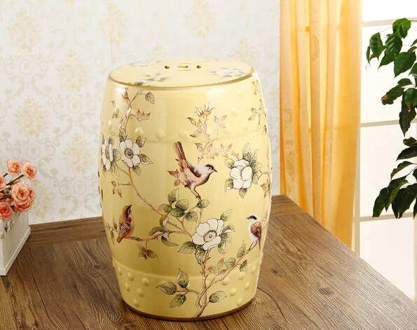 

Beautiful Flower Bird Design Chinese Ceramic Garden Stools Seat Side Table