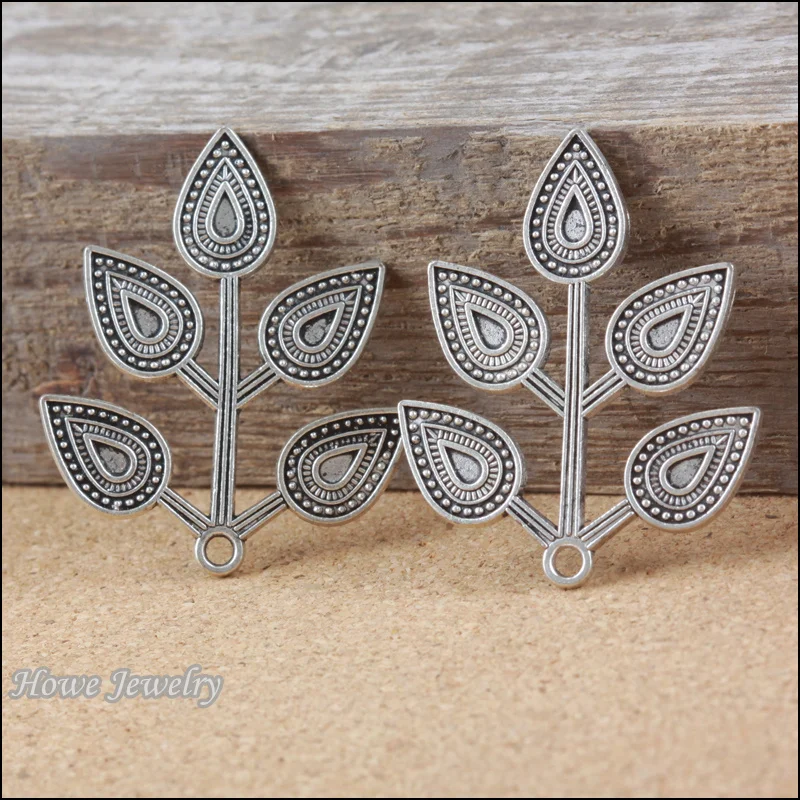 

24pcs vintage tree leaf pendant Antique silver Pendant DIY European Style Jewelry Making B163