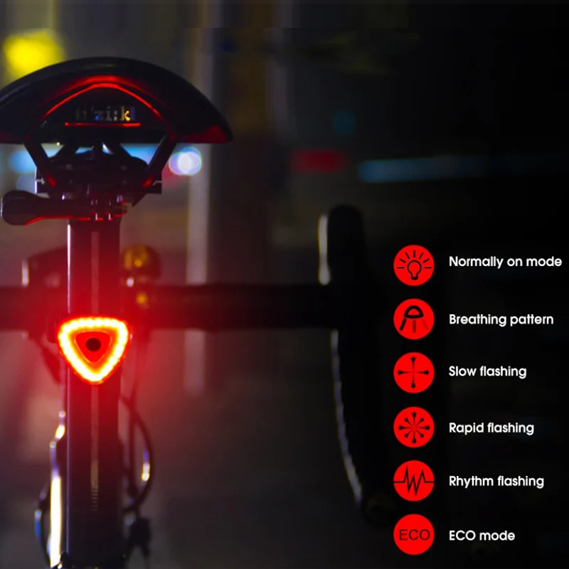 Cheap Bicycle Flashlight Bike Rear Light Auto Start/Stop Brake Sensing IPx6 Waterproof LED Charging Cycling Taillight 0