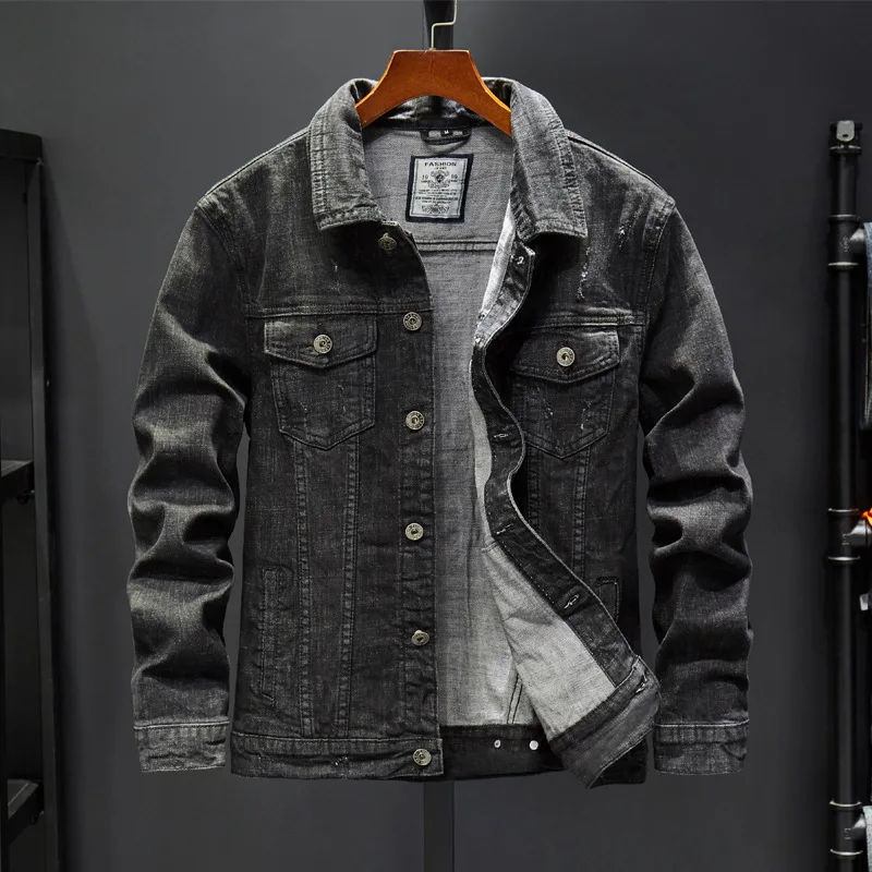 

Men's Denim Jacket Spring Autumn Fashion Men Retro Jacket Casual Washed Jean Jacket Coat Winter Vintage Cowboy Outerwear Male