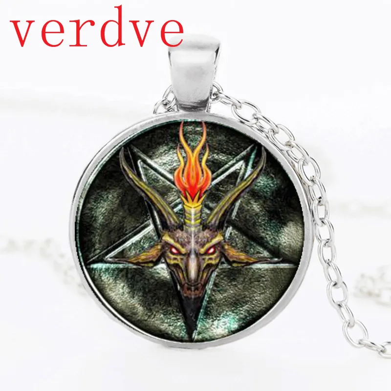Кулон с пятиконечной звездой Baphomet ожерелье из козьего стекла вечерние ювелирные