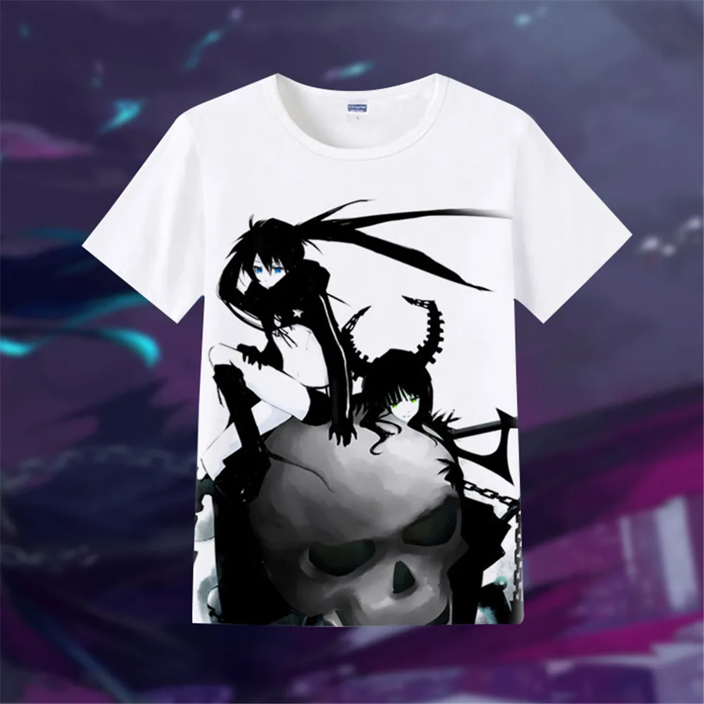 Футболки Black Rock Shooter kawaii футболка с японским аниме рубашка мангой милые футболки