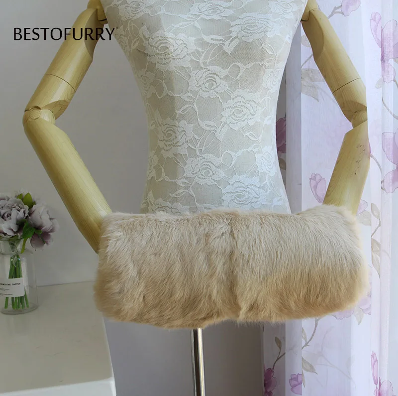 

Unisex Winter Real Rabbit Fur Hand Warmer Muff FO0004