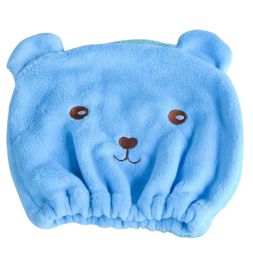 blue Шапочка для душа из микрофибры обернутая воздухопроницаемость гигроскопичность шапка для быстрой сушки волос шапочка для душа полотенце шапочка для волос - Цвет: blue