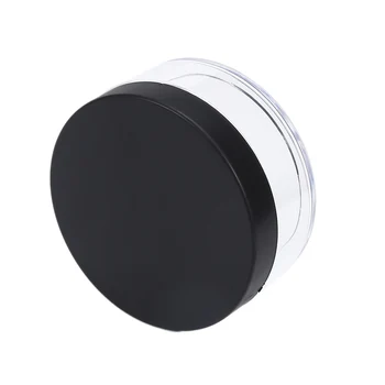 

Portable Plastic Empty Loose Powder Pot With Sieve Cosmetic Makeup Jar Container Handheld Portable Sifter with Black Cap 50g