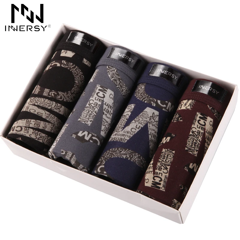 Innersy трусики Для мужчин 4Pcs шт./партия трусы боксеры нижнее белье большого размера
