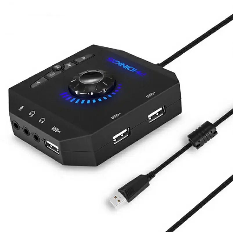 USB хабы аудио адаптер внешняя стерео звуковая карта с 3,5 мм наушники для ПК