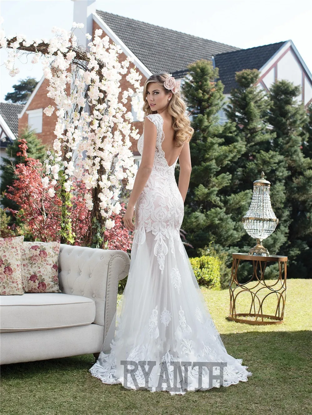 Robe de mariage сексуальное кружевное с открытой спиной фасона "Русалка" свадебное платье роскошное свадебное платье новое поступление свадебное платье в стиле бохо