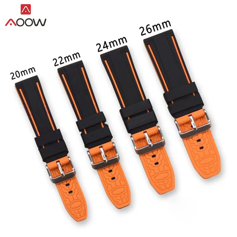 AOOW 20 مللي متر 22 مللي متر 24 مللي متر 26 مللي متر سيليكون مربط الساعة المطاط الغوص للماء استبدال سوار الفرقة حزام ووتش اكسسوارات AOOW 20 مللي متر 22 مللي متر 24 مللي متر 26 مللي متر سيليكون مربط الساعة المطاط الغوص للماء استبدال سوار الفرقة حزام ووتش اكسسوارات
