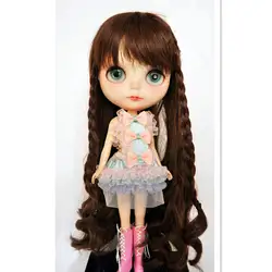 Привлекательный Дизайн длинные вьющиеся волосы BJD парик Интимные аксессуары для Куклы, горячий коричневый Цвет BJD куклы Искусственные