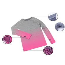 Спортивная Женская бесшовная с длинным рукавом тренировки работает для спорта и отдыха Футболка Тренажерный зал