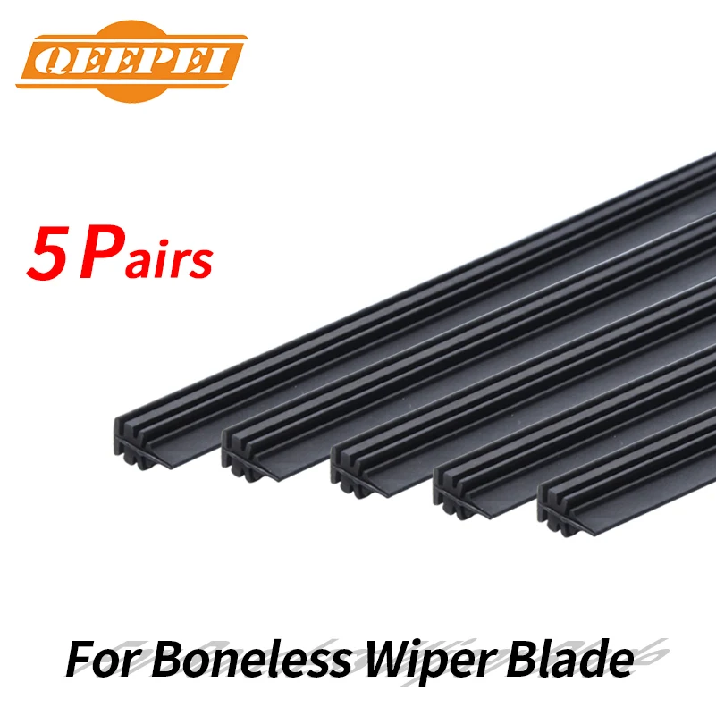 

Universal Car Boneless Wiper Blade Replace Rubber Refill 5 Pairs Natural Frameless Windscreen Windshield Accessories