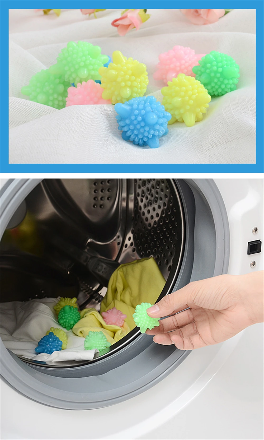 10pcs Reusable Laundry Ball For Household Washing Machine Starfish Solid Cleaning Ball Super Strong Decontamination Laundry Ball