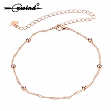 Крошечные ножной браслет женские талисман для девушки из сплава розового золота модные летние ювелирные изделия Cxwind