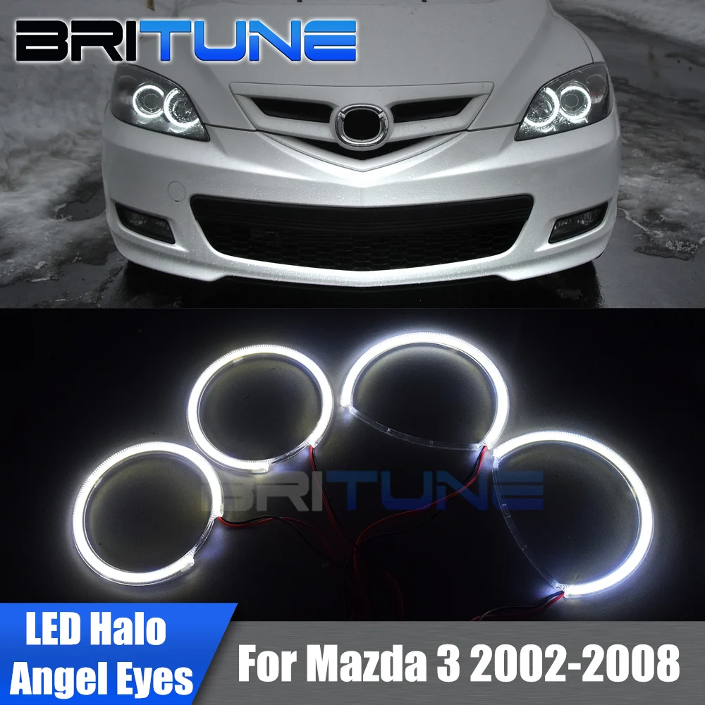 

COB LED Angel Eyes DRL Halo Rings Kit For Mazda 3 2002-2008 Cars Headlight Retrofit Styling White 6000K Color (101mm +112mm) * 2