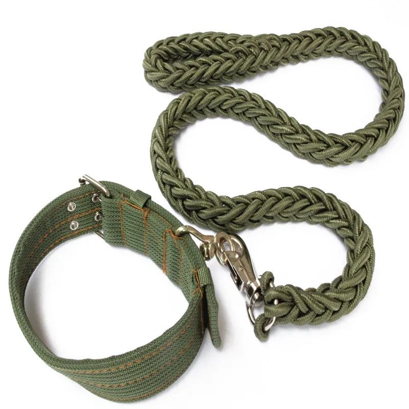 Buy High Quality Braided Nylon Big Dogs Collars Leash