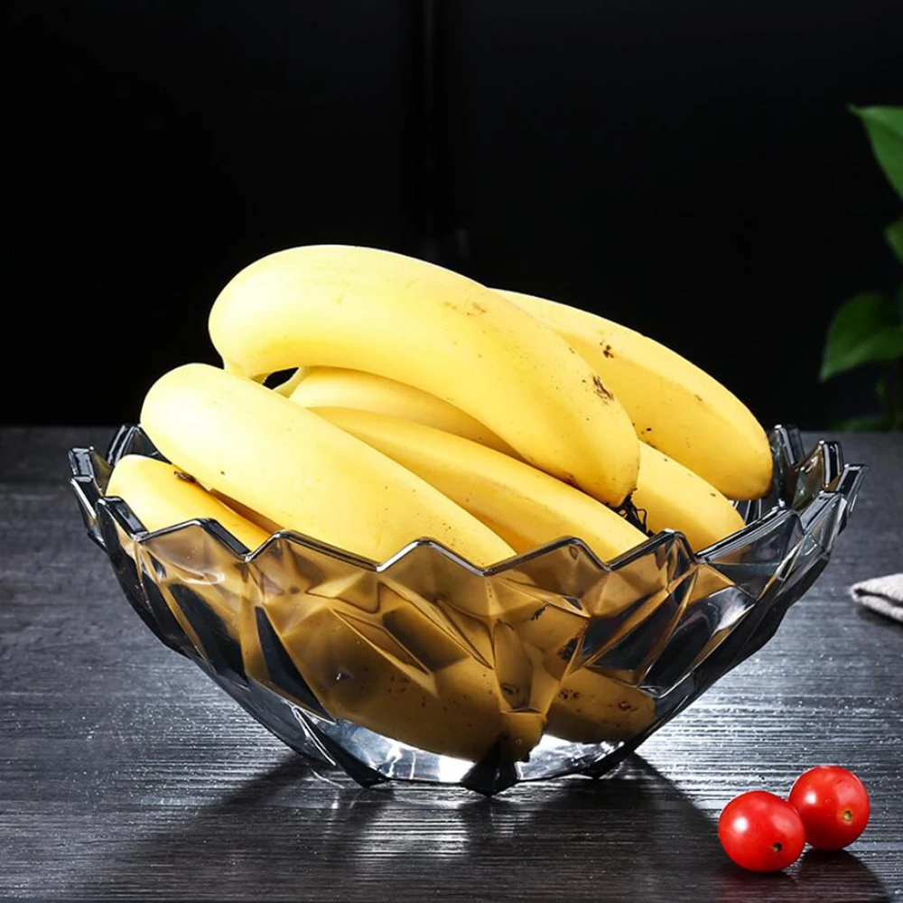 

Sale Living Room Fruit Bowl Candy Dish Creative Acrylic Nut Plate Large Crystal Melon Fruit Plate Food Storage Container 10250E