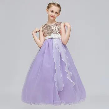

Sweet Purple Princess Dresses For Girls Birthday Party Dress With Sequins Girls Artist Program Dress 3 Color Crianca Vestidos