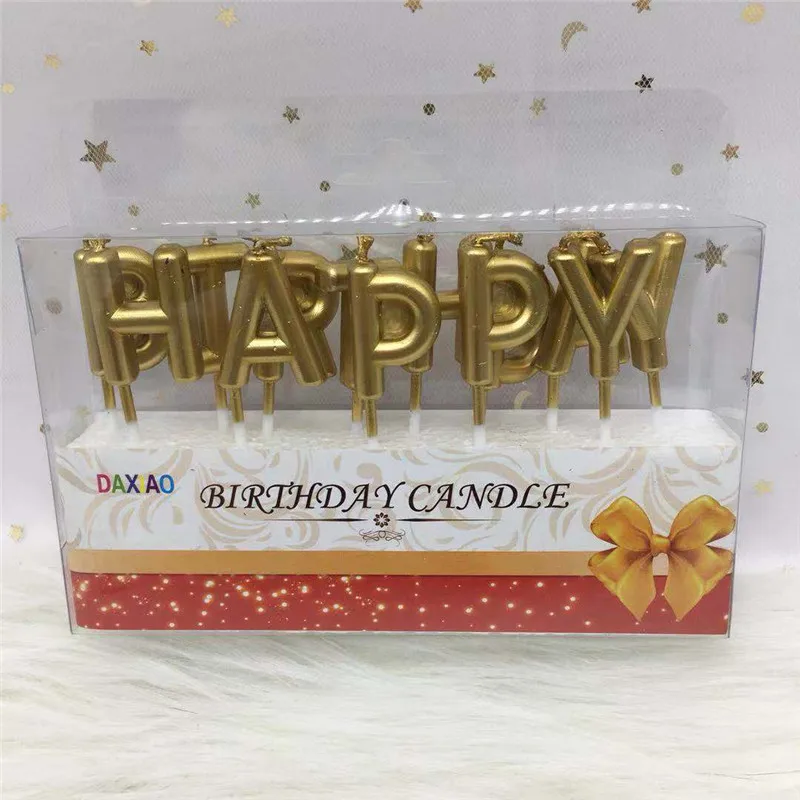 Generic 1 Set Cute Letter Gold Happy Birthday Candle Cake Per 23 Best
