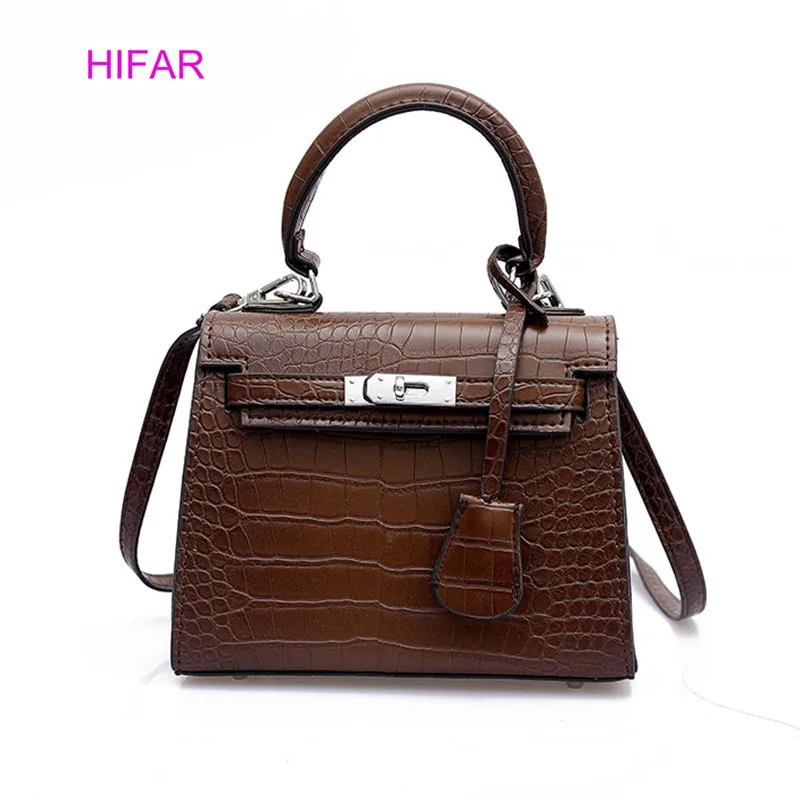 

PU Crocodile Pattern Shoulder Bag Woman Temperament Retro Handbag Fashion Wild Mini Messenger Bag bolsas feminina 2019 New